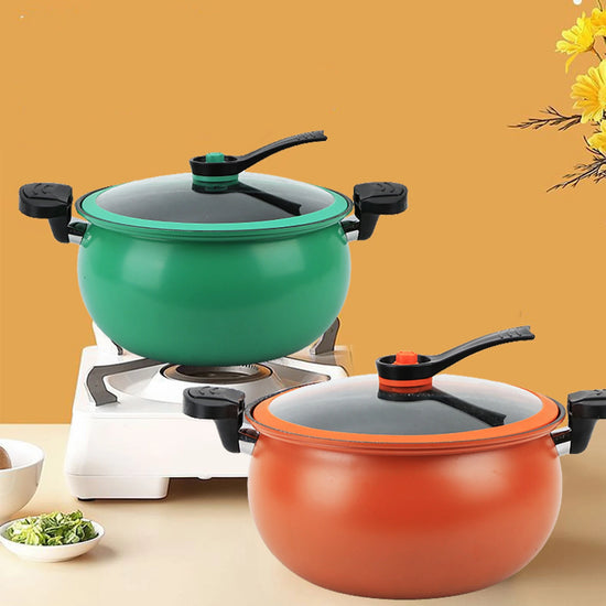 Micro Pressure Cooking Pot Pumpkin Shaped Pressure Cooking Pot Multifunctional Non Stick Pot Gas Stove Universal Soup Pot