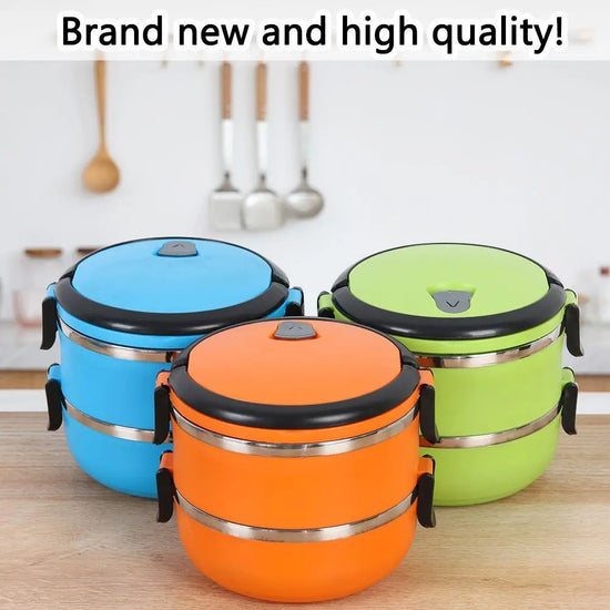 Stainless Steel Food Flask Stainless Steel Vacuum Lunch Box Insulated for Travel Kitchen Storage