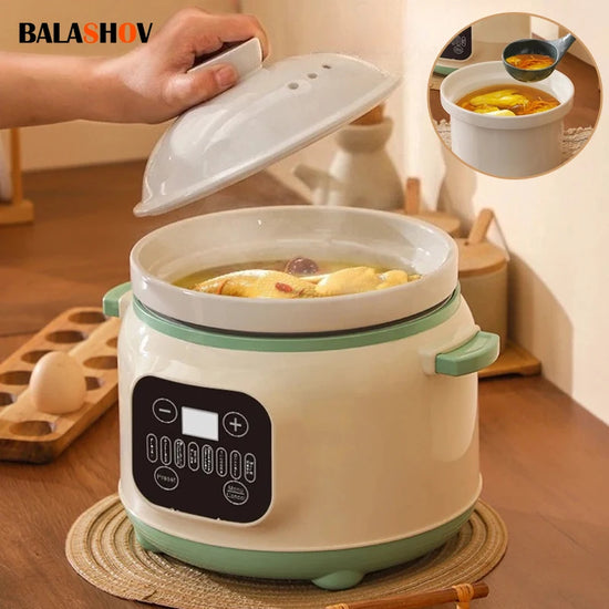 3.8L Electric Stock Pot Large Multifunctional Ceramic Inner Stew Pot Ideal for Soups, Porridge, and More for Household Kitchen