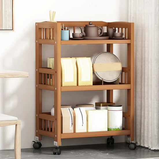 Floor Standing Storage Rack Movable Storage Rack Portable Handcart Snack Organizer Cabinet Hot Pot Shelf Kitchen Vegetable Racks