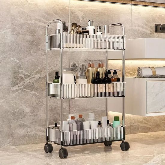 Compact Stackable Storage Rack - Mobile, Space - saving for Kitchenware & Bedroom Clutter，Storage function vehicle
